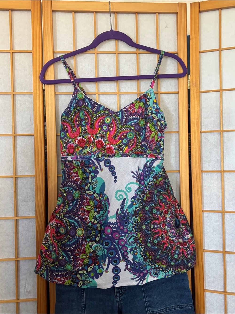 Bright Multicolor Paisley Tank Top